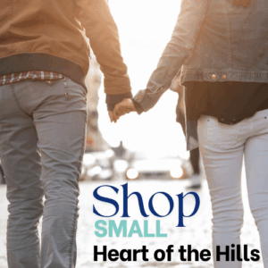 Couple holding hands while shopping in Mission Hills San Diego. 