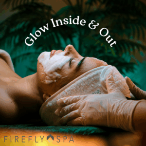 Woman Receiving a Facial- Glow Inside & Outside at Firefly Spa in San Diego